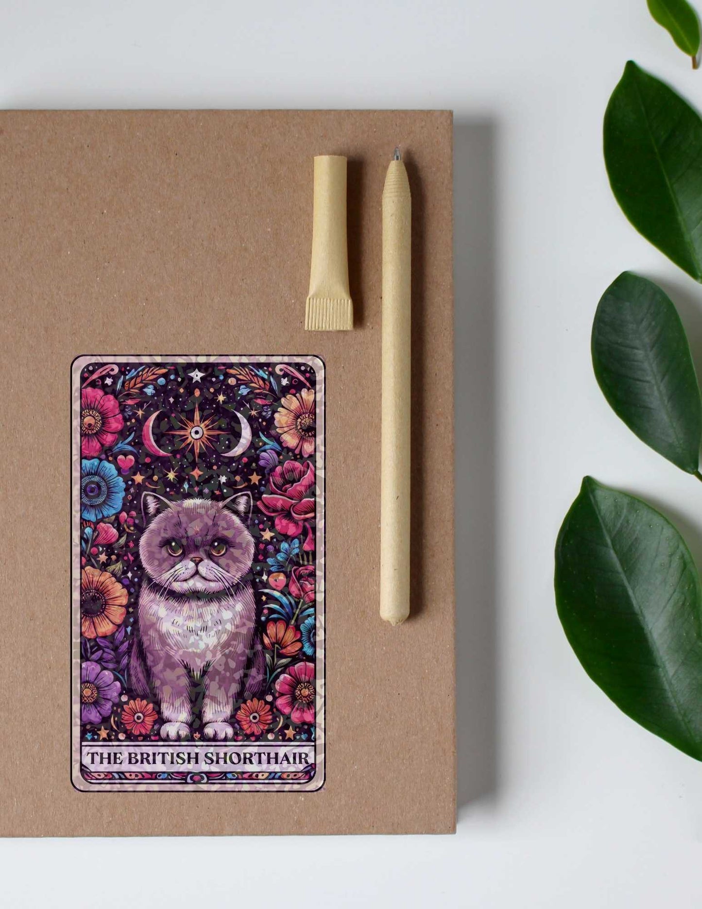 The British Shorthair – Holographic Cat Tarot Sticker