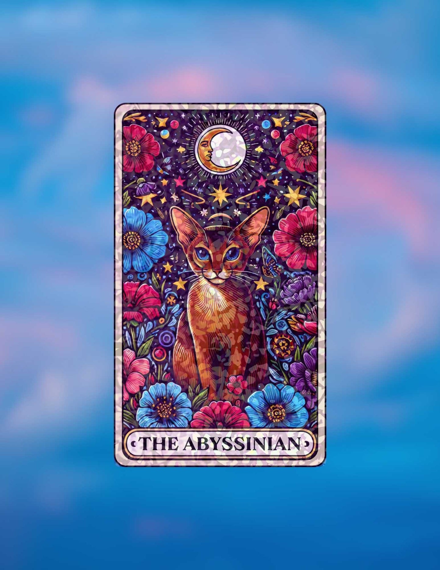 The Abyssinian – Holographic Cat Tarot Sticker