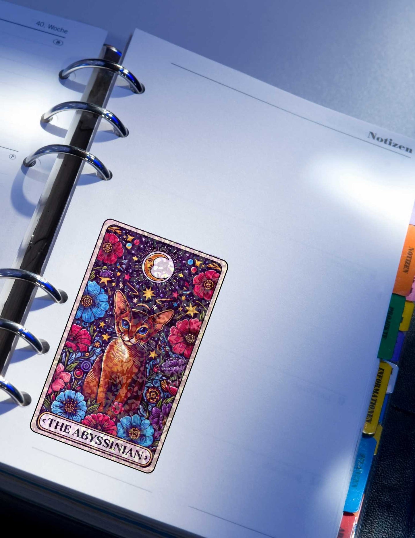 The Abyssinian – Holographic Cat Tarot Sticker