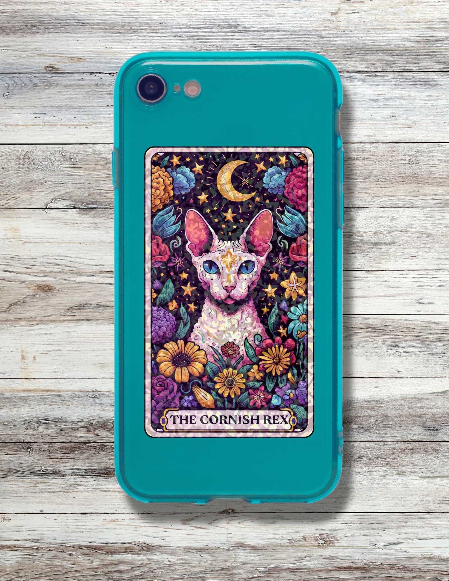 The Cornish Rex – Holographic Cat Tarot Sticker