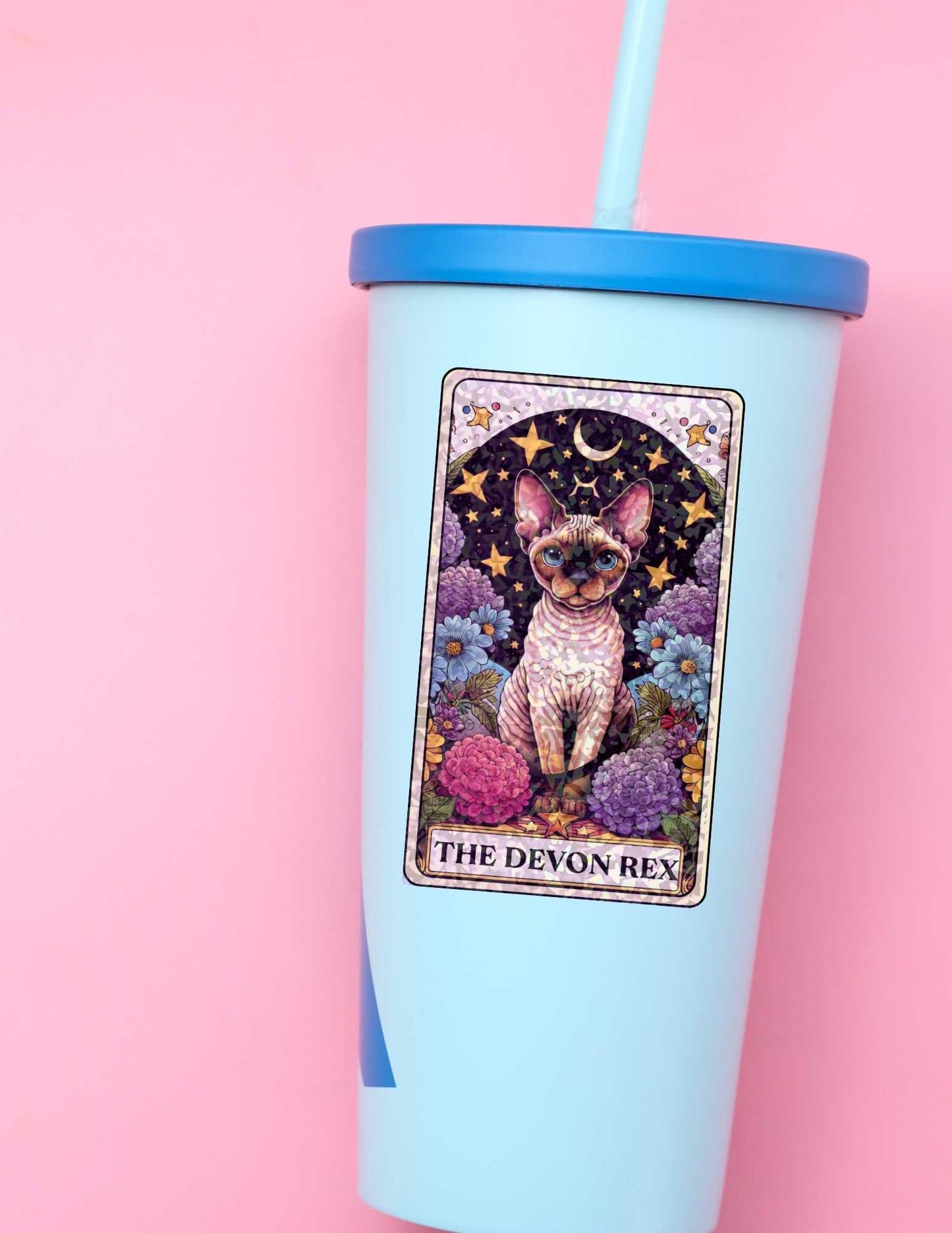 The Devon Rex – Holographic Cat Tarot Sticker