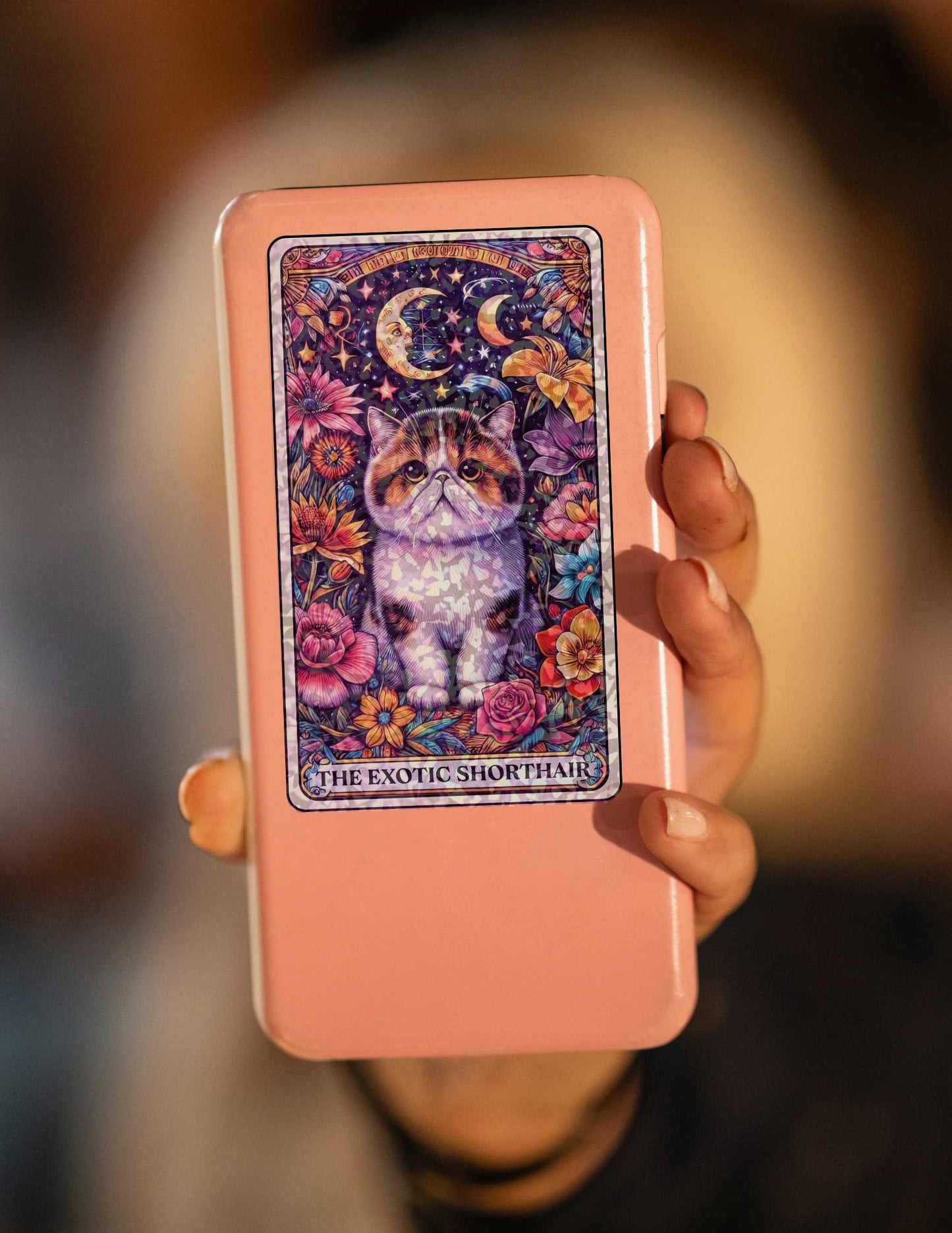 The Exotic Shorthair – Holographic Cat Tarot Sticker