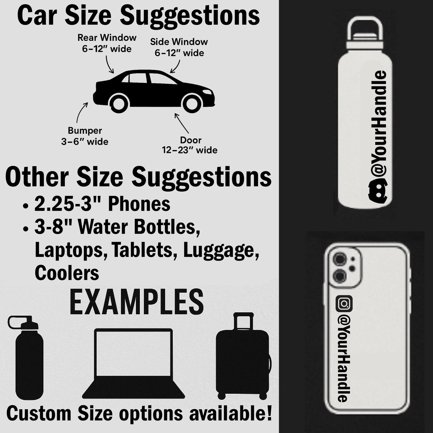 Custom Social Media Handle Decal • Personalized Car or Laptop Sticker for Business & Influencers • Vinyl IG TikTok YouTube Tag • Small Biz
