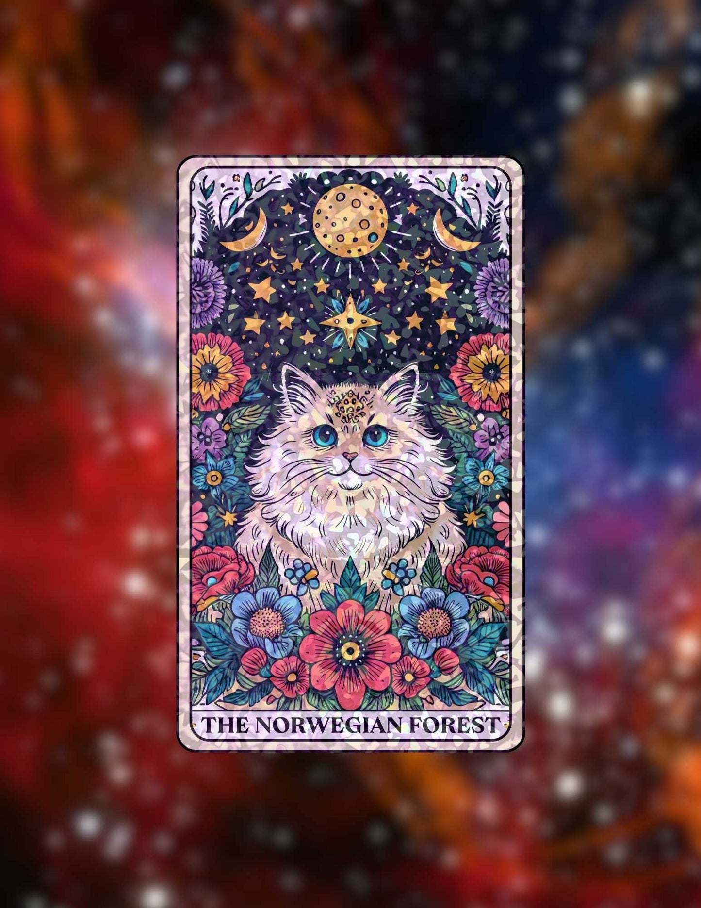 Bundle: Mystic Woodland Cats – Holographic Cat Tarot Sticker