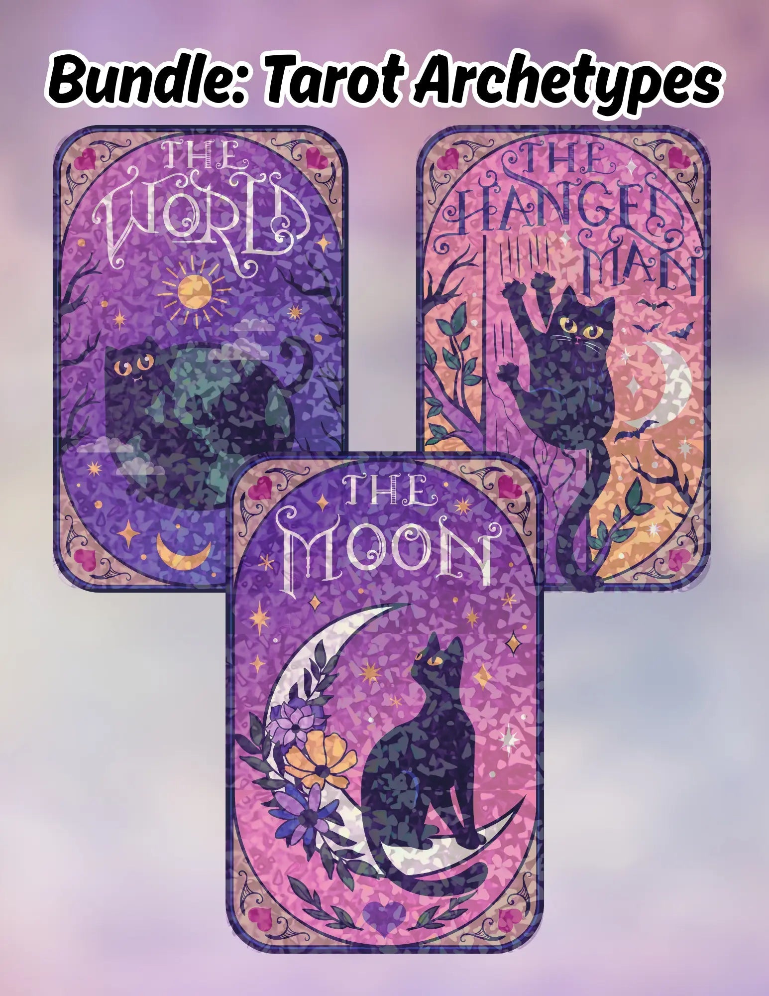 Black Cat Archetype Tarot Stickers