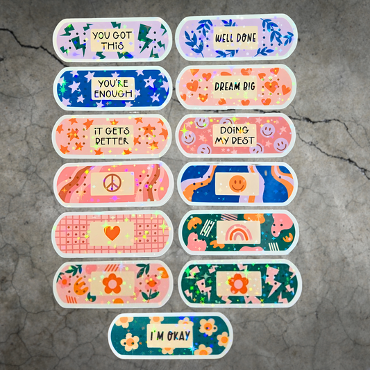 Mental Health Bandage Sticker Pack - Holographic