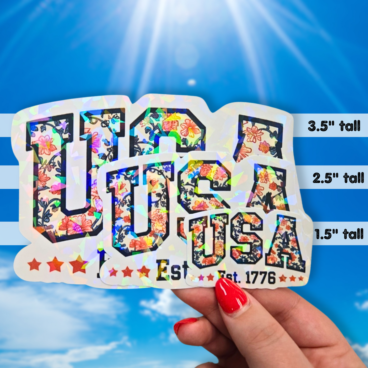 USA Est. 1776 Sticker - Holographic