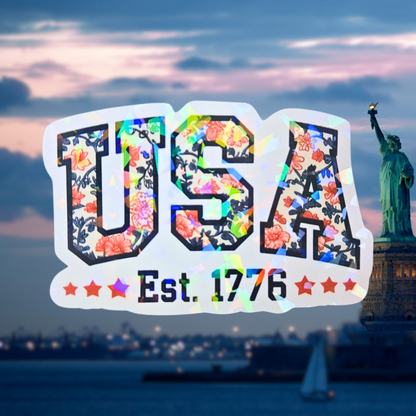 USA Est. 1776 Sticker - Holographic