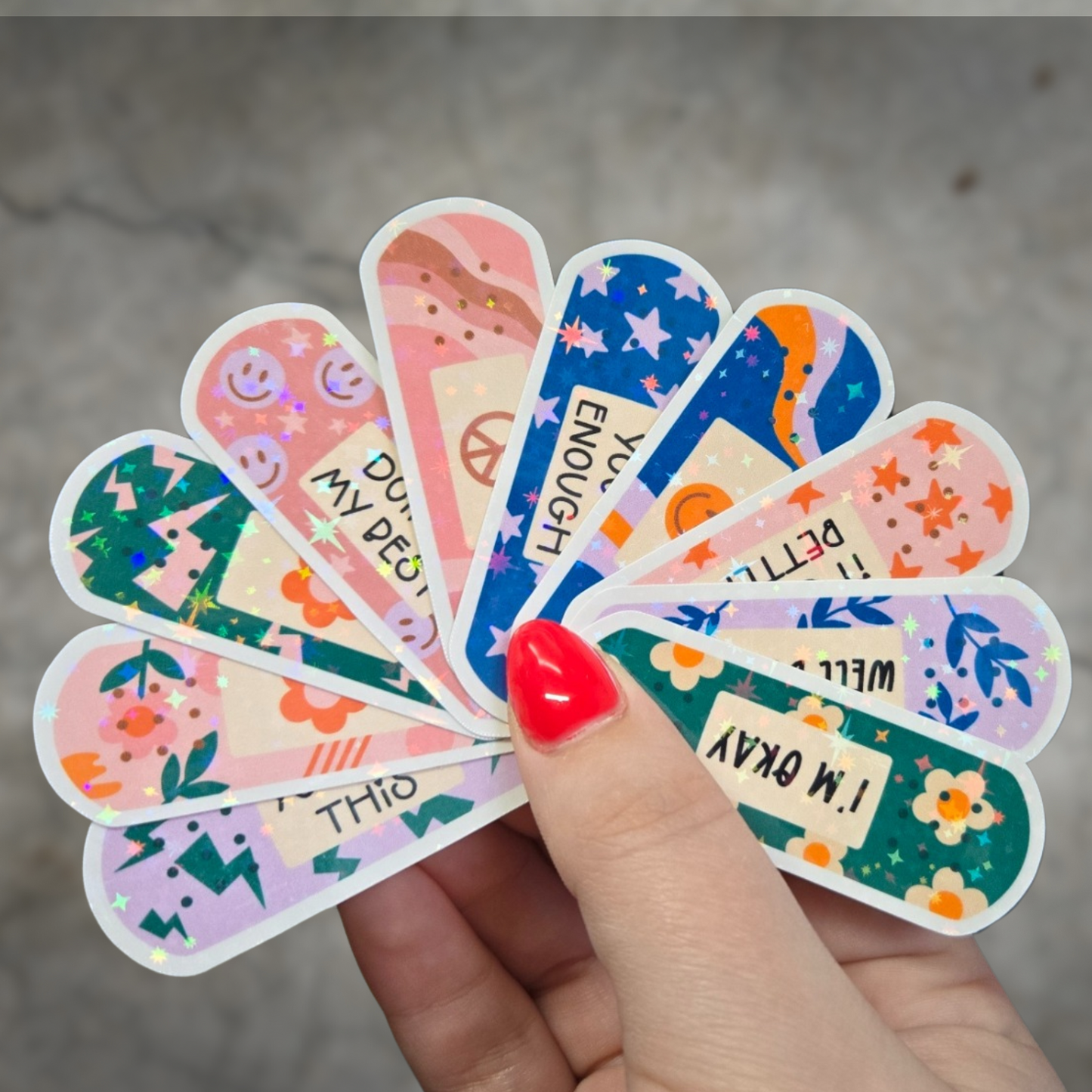 Mental Health Bandage Sticker Pack - Holographic