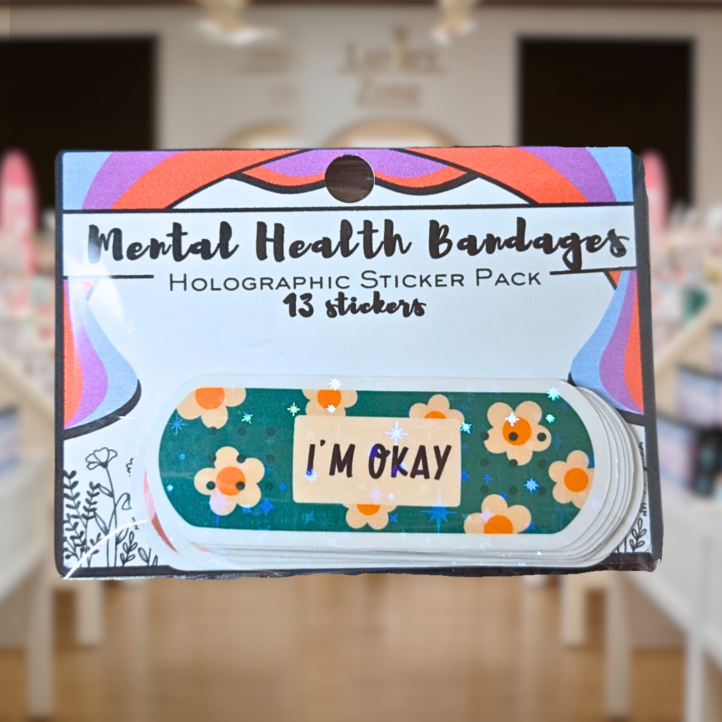 Mental Health Bandage Sticker Pack - Holographic