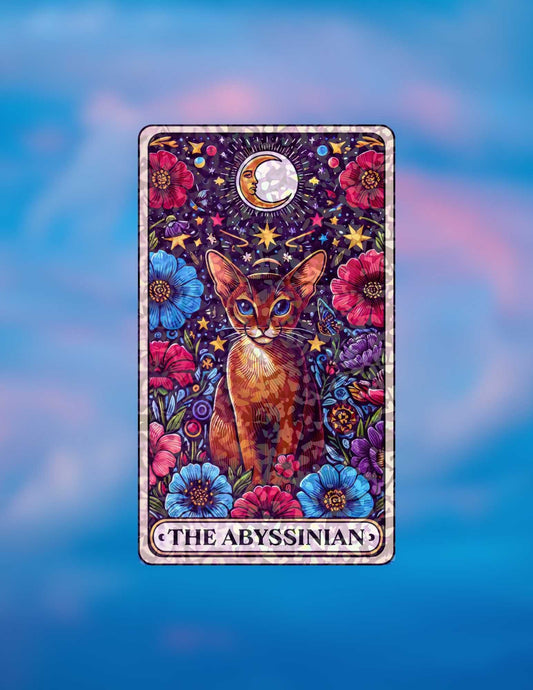 The Abyssinian – Holographic Cat Tarot Sticker