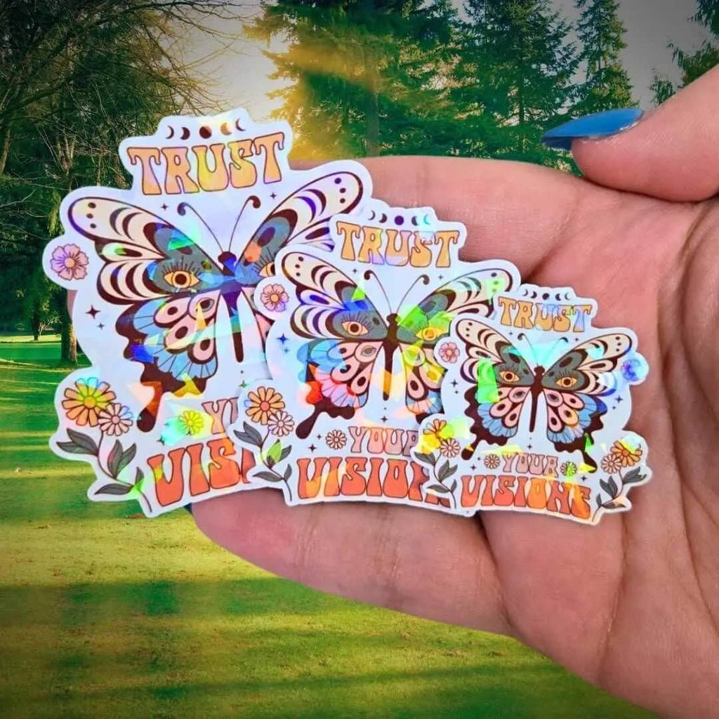 Be The Good See The Good - Sticker Holographic Sun & Moon Vinyl Sticker, Positive Quote Waterproof Laptop, Boho Decor, Spiritual Reminder - Holographic Sticker | The TabbyLoaf