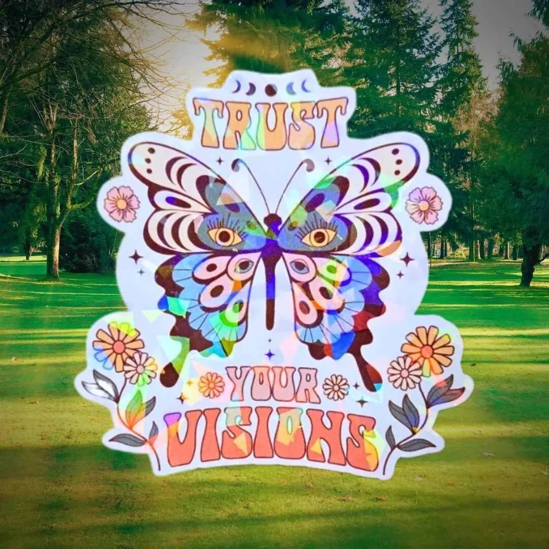 Be The Good See The Good - Sticker Holographic Sun & Moon Vinyl Sticker, Positive Quote Waterproof Laptop, Boho Decor, Spiritual Reminder - Holographic Sticker | The TabbyLoaf