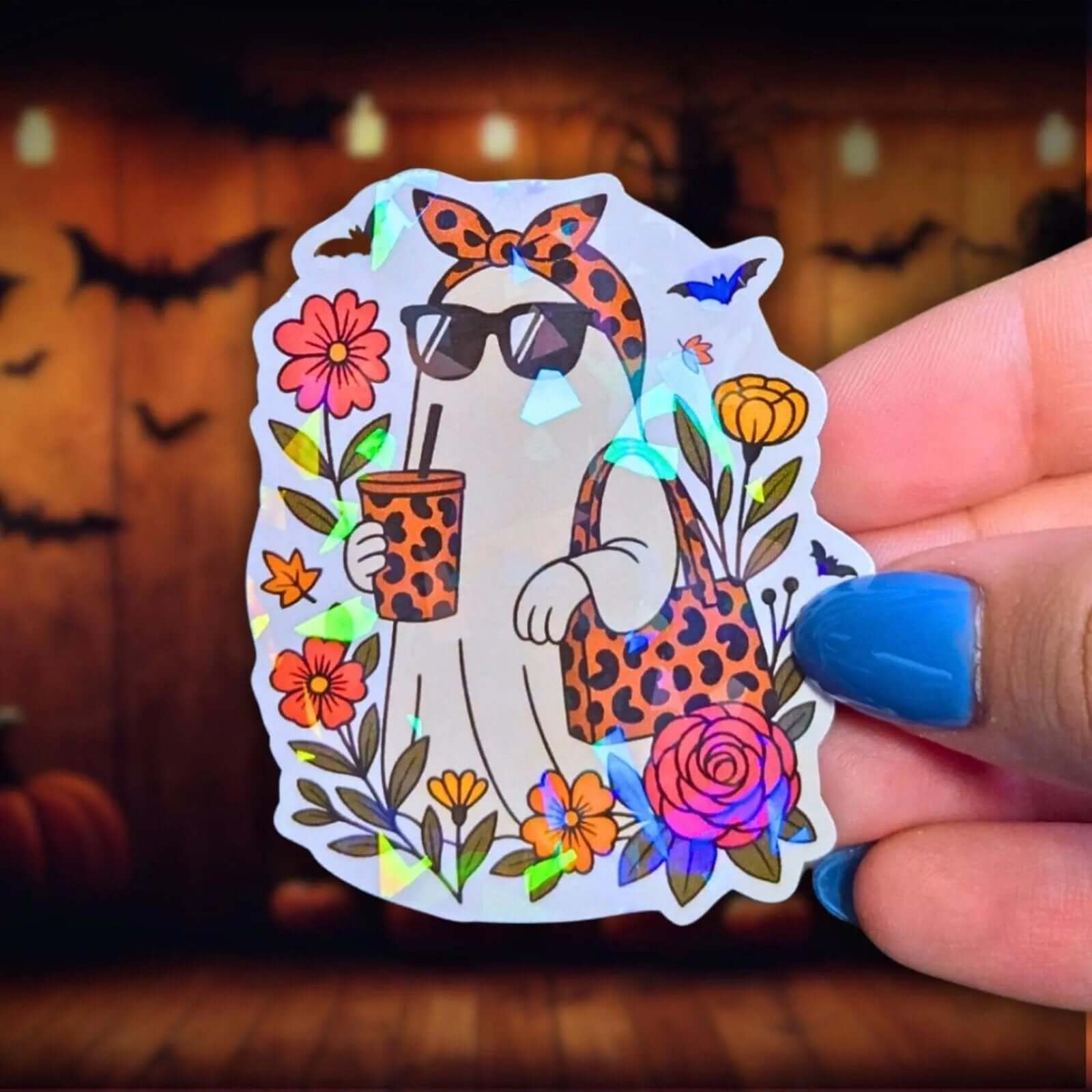 Boo - gie (Bougie) Ghost - Sticker - Holographic Sticker | The TabbyLoaf