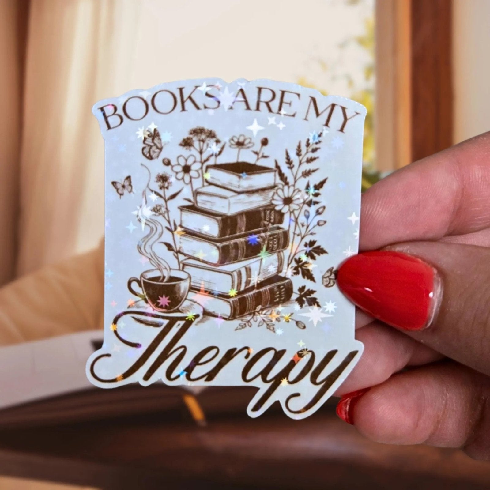 Books Are My Therapy - Sticker