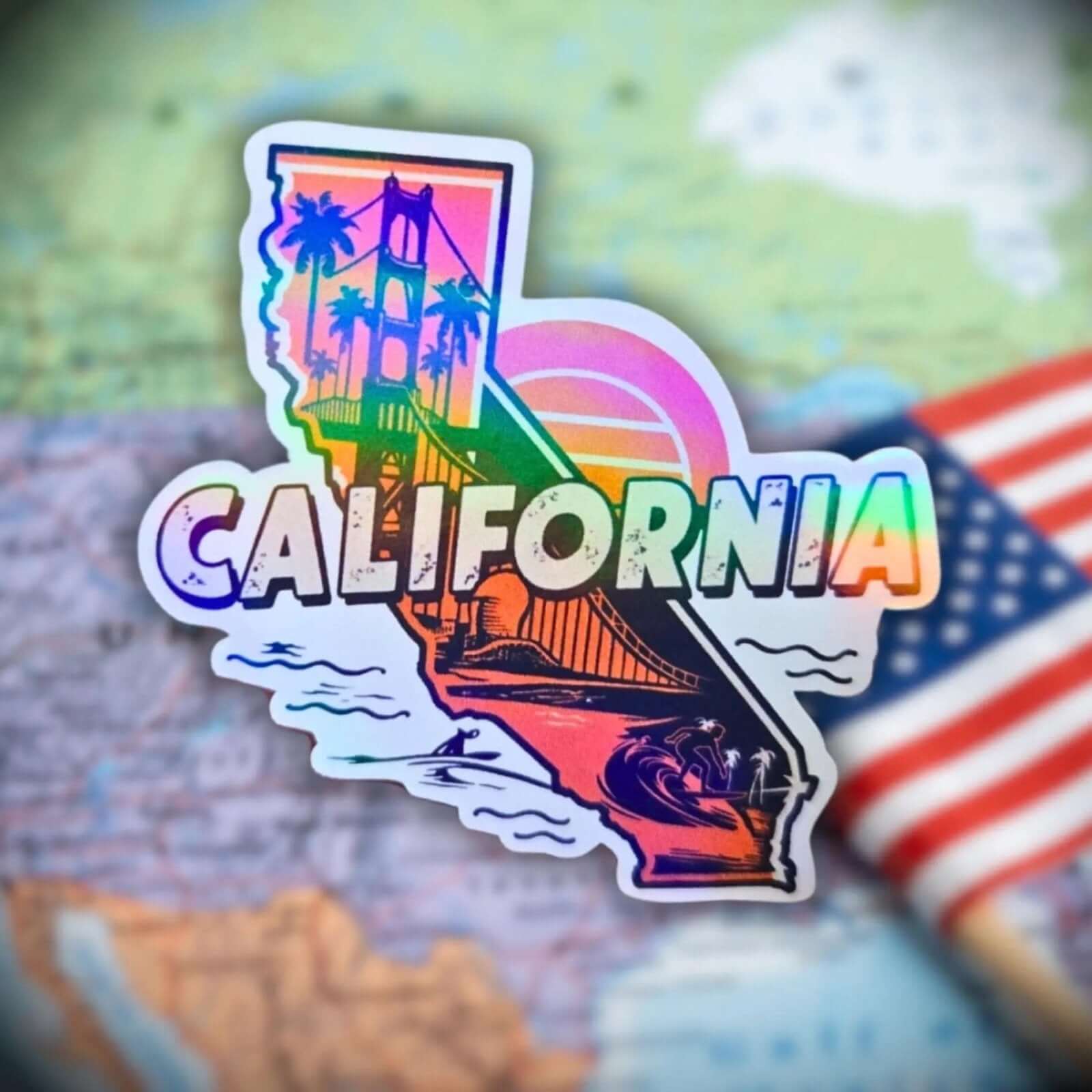 California - Sticker - Holographic Sticker | The TabbyLoaf