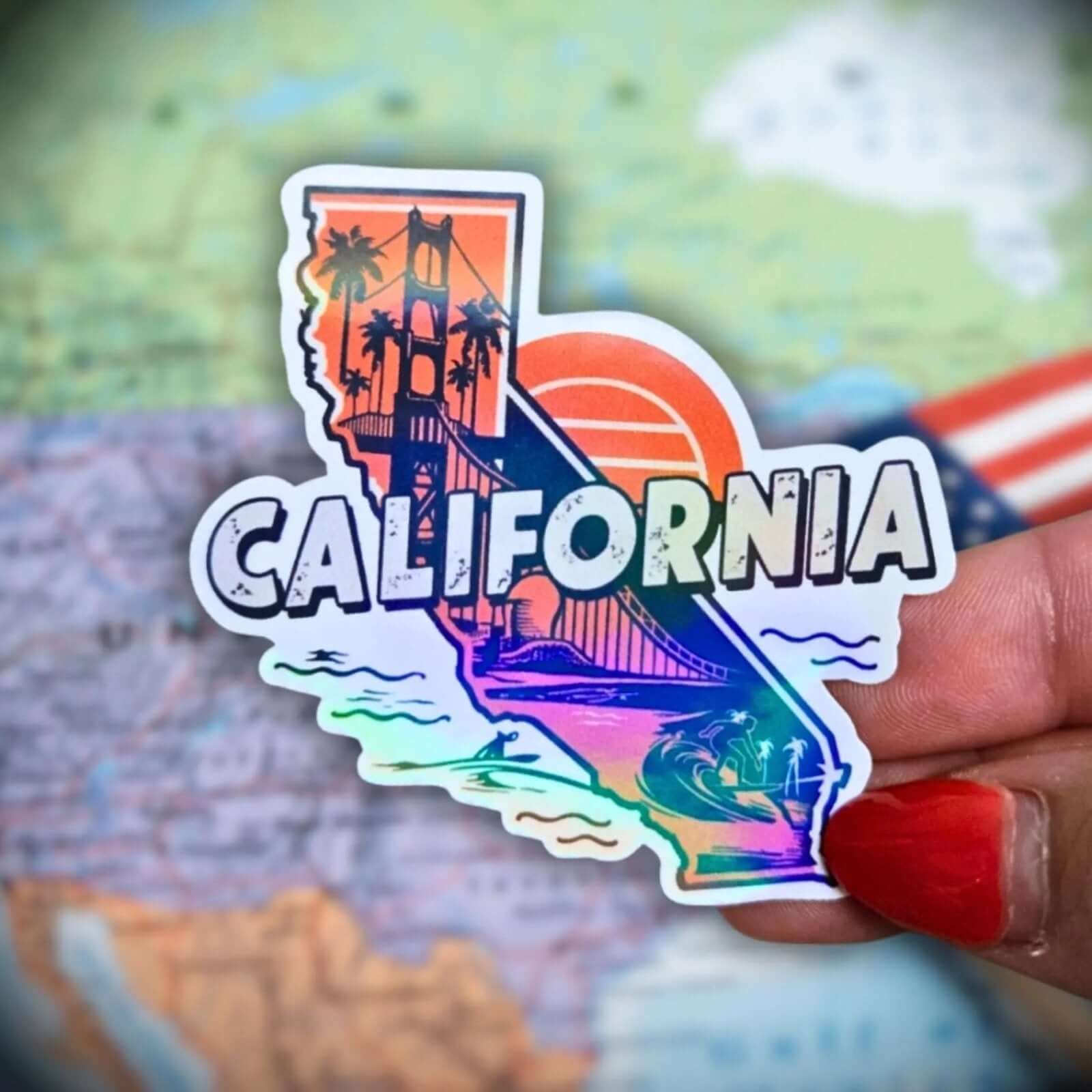 California - Sticker - Holographic Sticker | The TabbyLoaf
