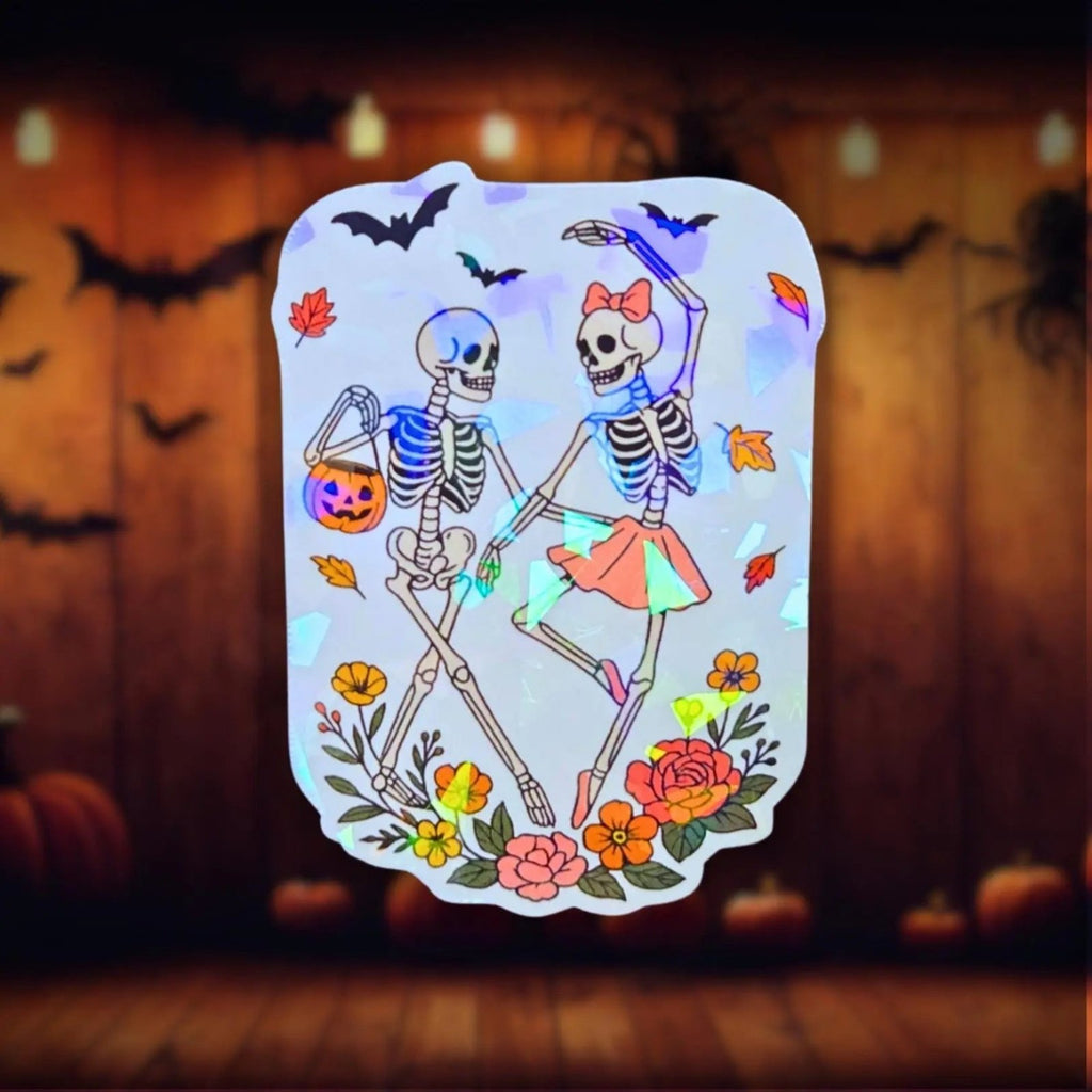 Dancing Skeleton - Sticker - Holographic Sticker | The TabbyLoaf