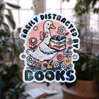 Easily Distracted By Books - Sticker - Holographic Sticker | The TabbyLoaf