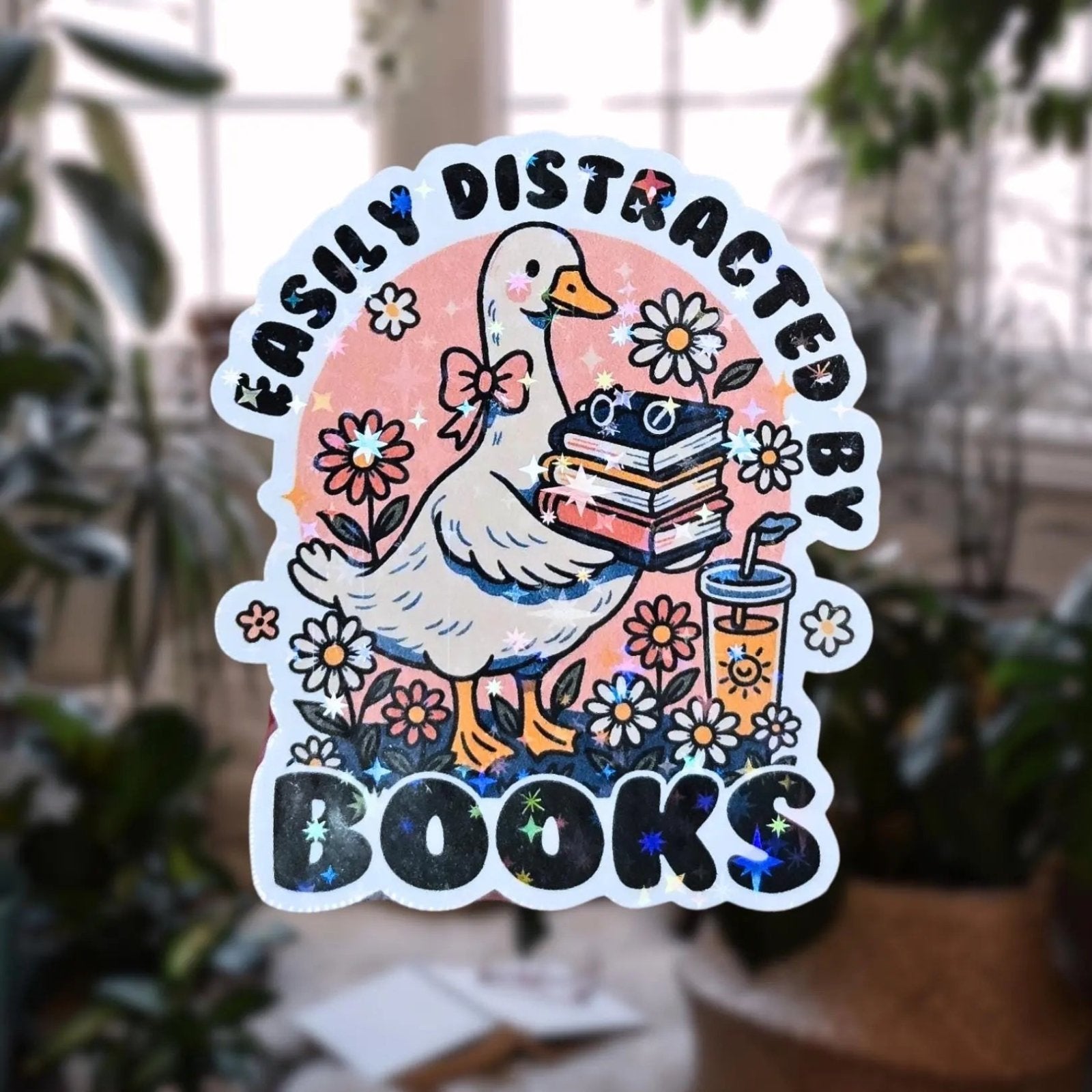 Easily Distracted By Books - Sticker