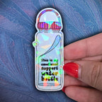 Emotional Support Water Bottle - Sticker - Holographic Sticker | The TabbyLoaf