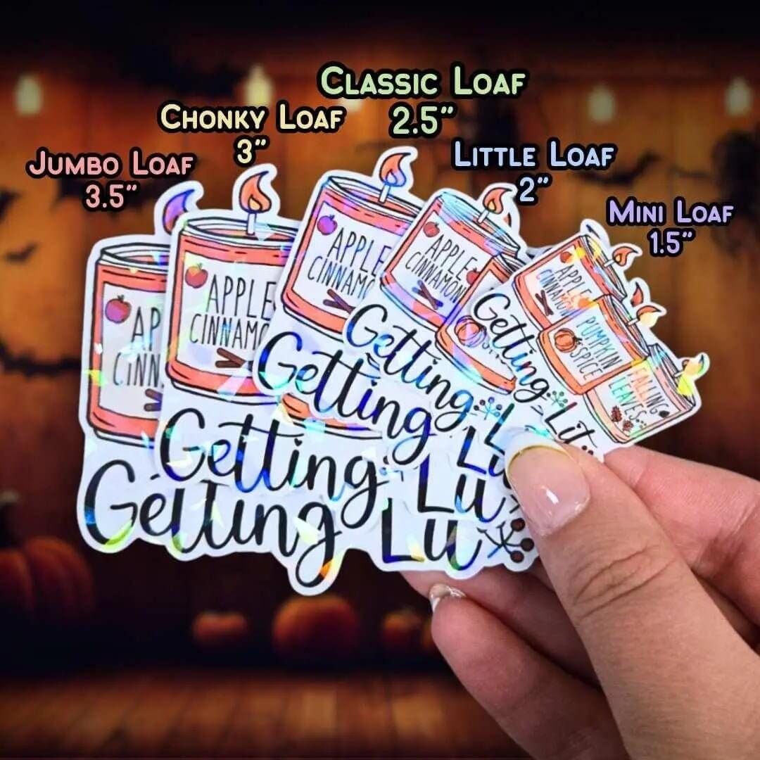 Fall Candles "Getting Lit" - Sticker Holographic Vinyl Sticker Fall Apple Cinnamon & Pumpkin Spice Candles Cute Autumn Sticker, Fall Smells - Holographic Sticker | The TabbyLoaf