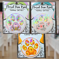 Floral Paw Print • Set 2 of 3 - Sticker Pack - Holographic Sticker | The TabbyLoaf