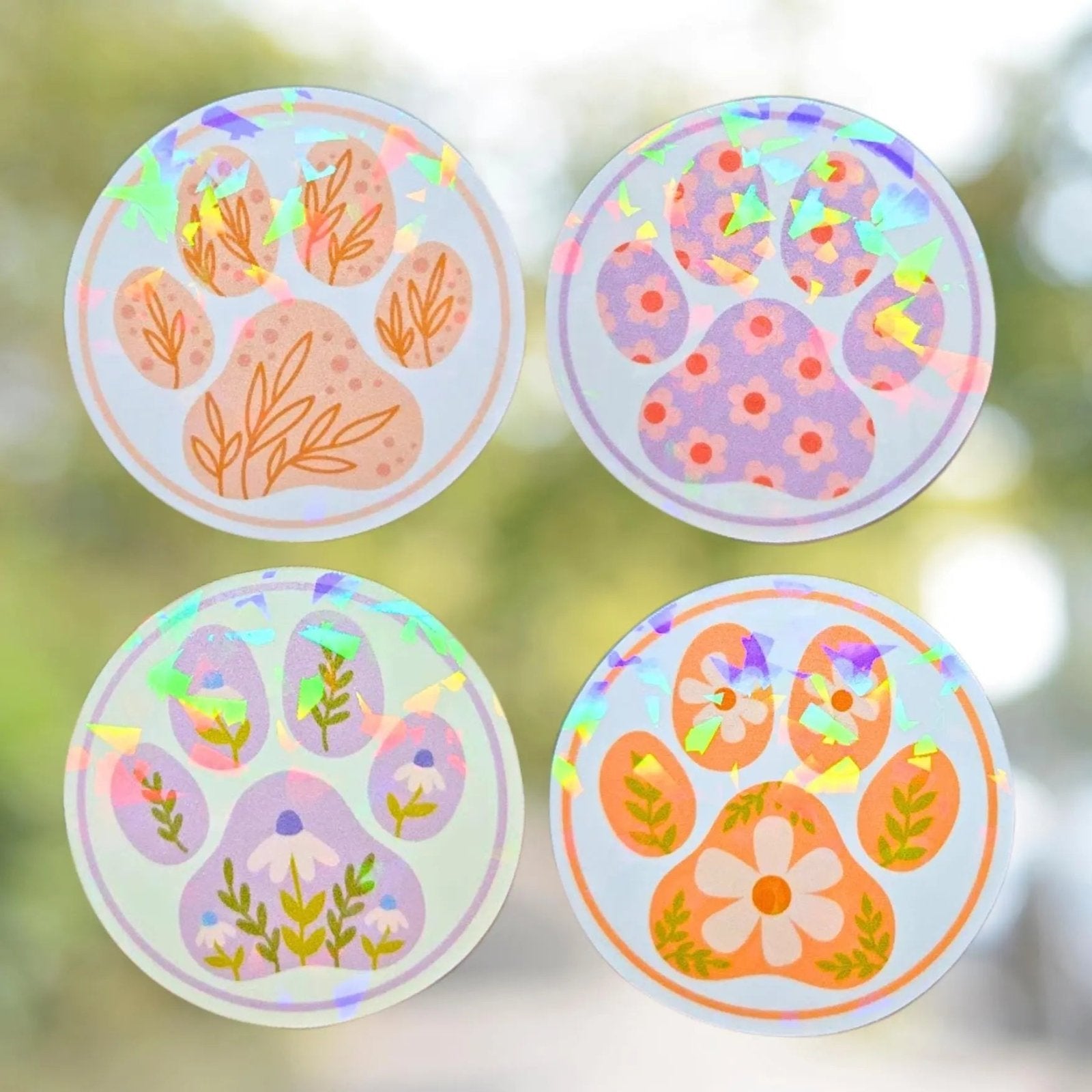 Floral Paw Print • Set 2 of 3 - Sticker Pack
