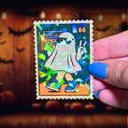 Ghost Boombox Stamp - Sticker - Holographic Sticker | The TabbyLoaf