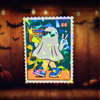 Ghost Boombox Stamp - Sticker - Holographic Sticker | The TabbyLoaf