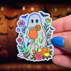 Ghost Cocktail - Sticker - Holographic Sticker | The TabbyLoaf
