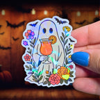 Ghost Cocktail - Sticker - Holographic Sticker | The TabbyLoaf