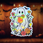 Ghost Cocktail - Sticker - Holographic Sticker | The TabbyLoaf