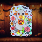 Ghost Cow - Sticker - Holographic Sticker | The TabbyLoaf