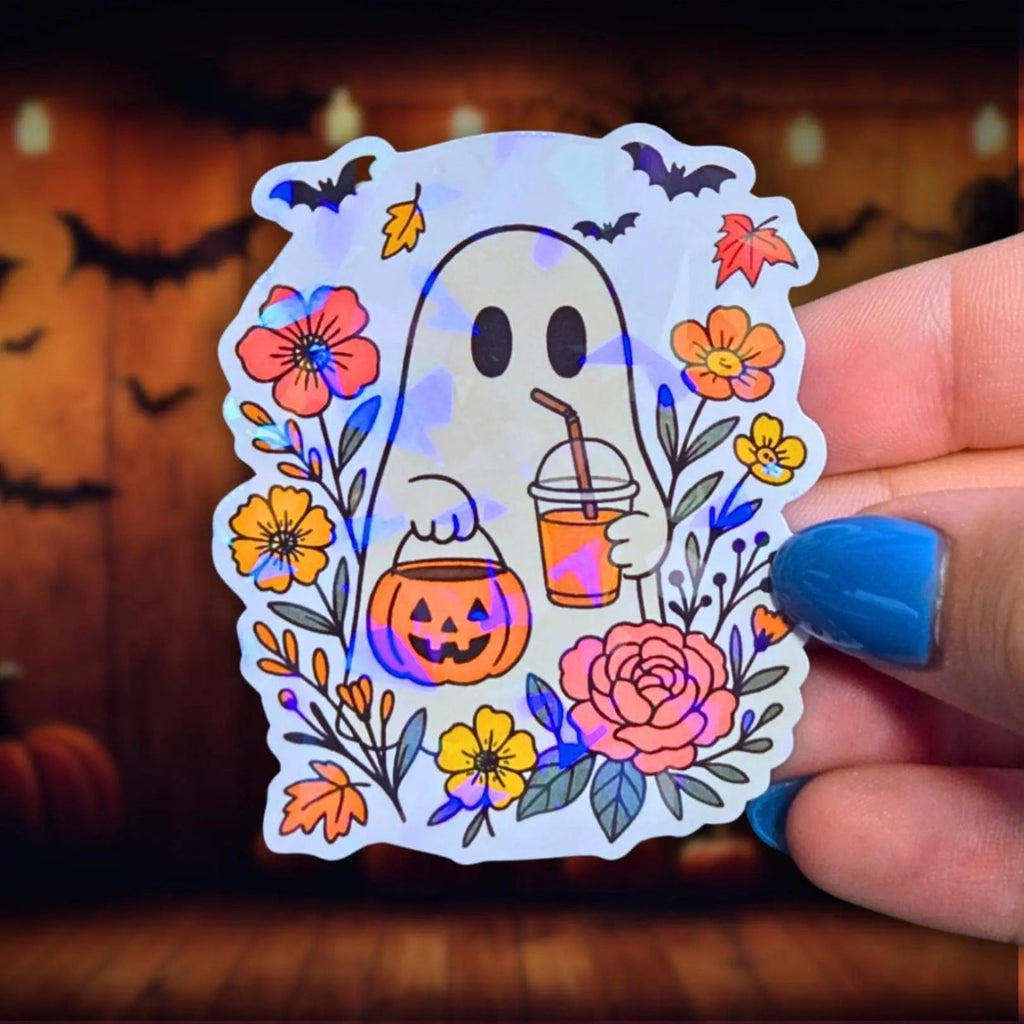 Ghost Trick or Treat - Sticker - Holographic Sticker | The TabbyLoaf