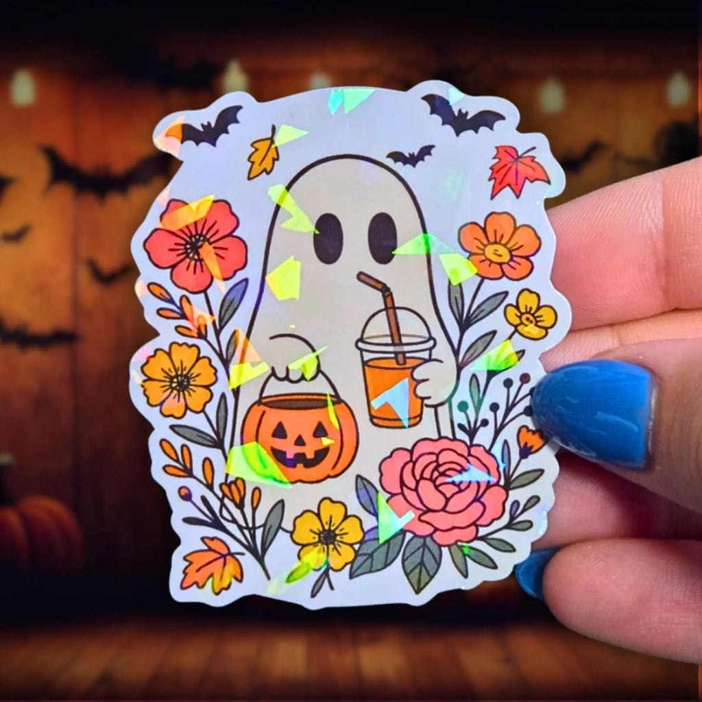 Ghost Trick or Treat - Sticker - Holographic Sticker | The TabbyLoaf