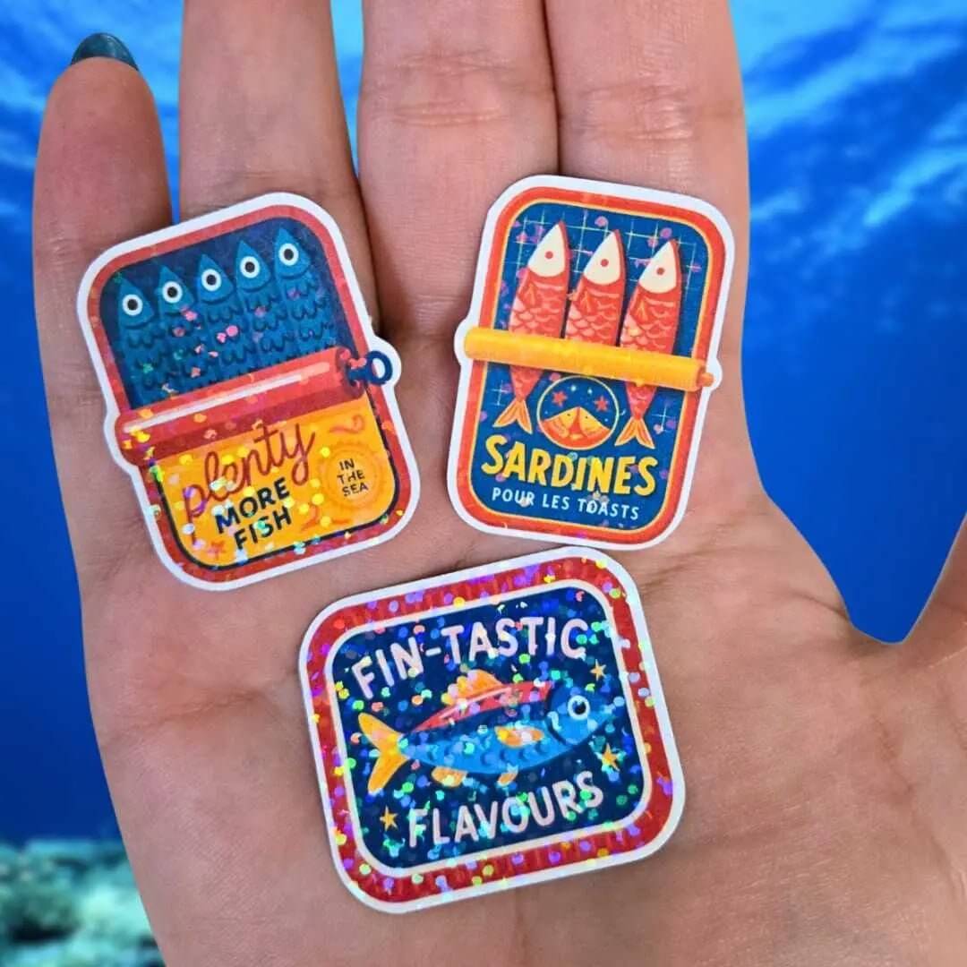 Guilty Pleasure Sardines Can - Sticker - Holographic Sticker | The TabbyLoaf