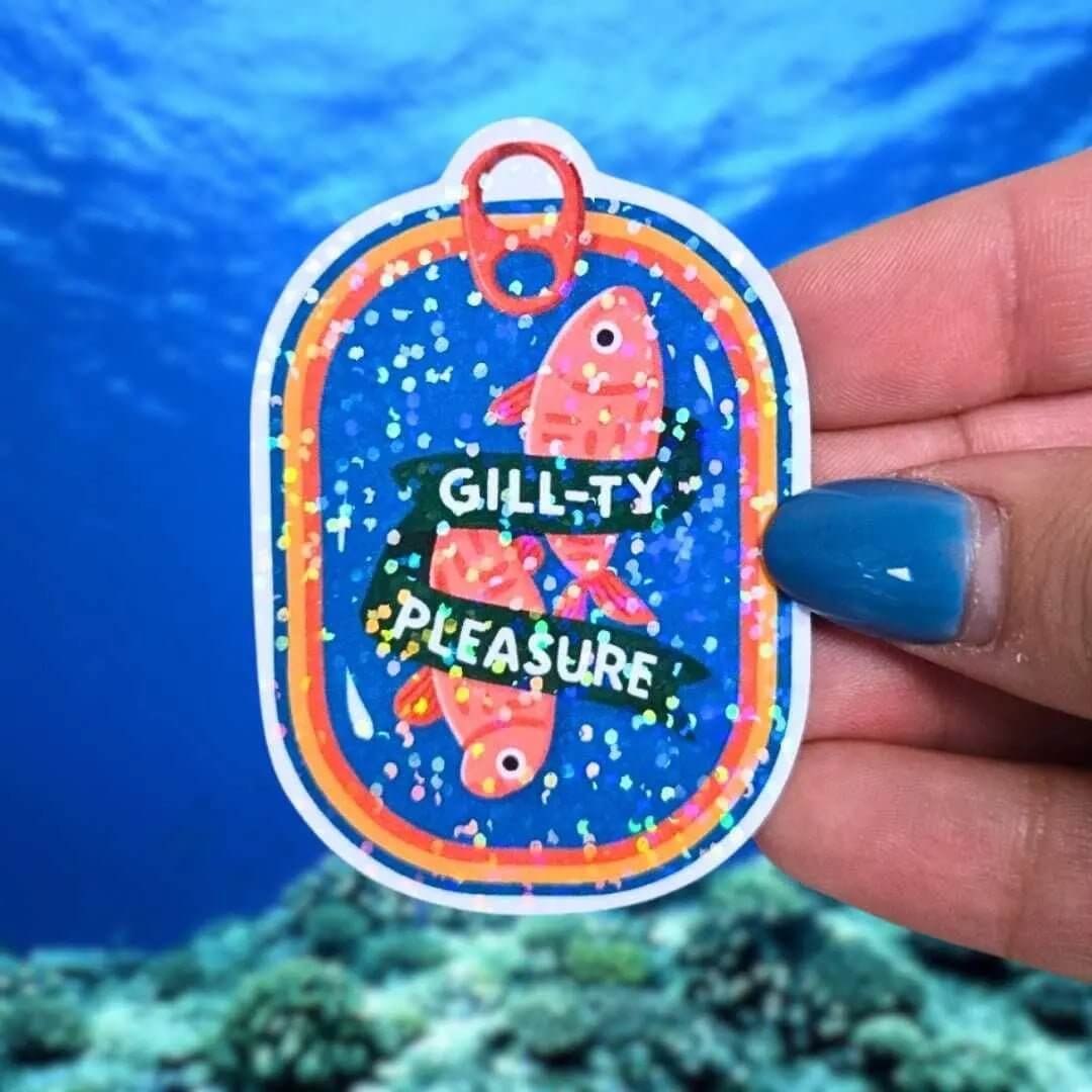 Guilty Pleasure Sardines Can - Sticker - Holographic Sticker | The TabbyLoaf