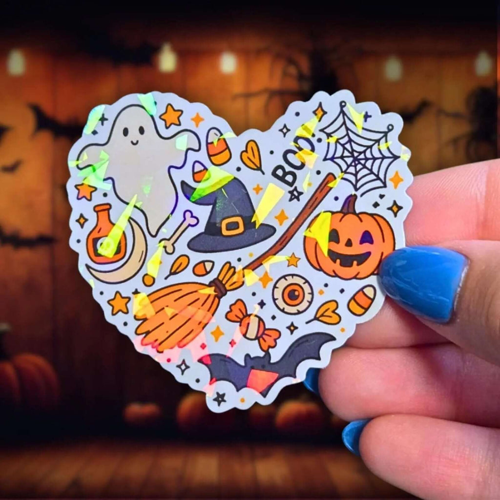 Halloween Heart - Sticker - Holographic Sticker | The TabbyLoaf