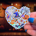 Halloween Heart - Sticker - Holographic Sticker | The TabbyLoaf