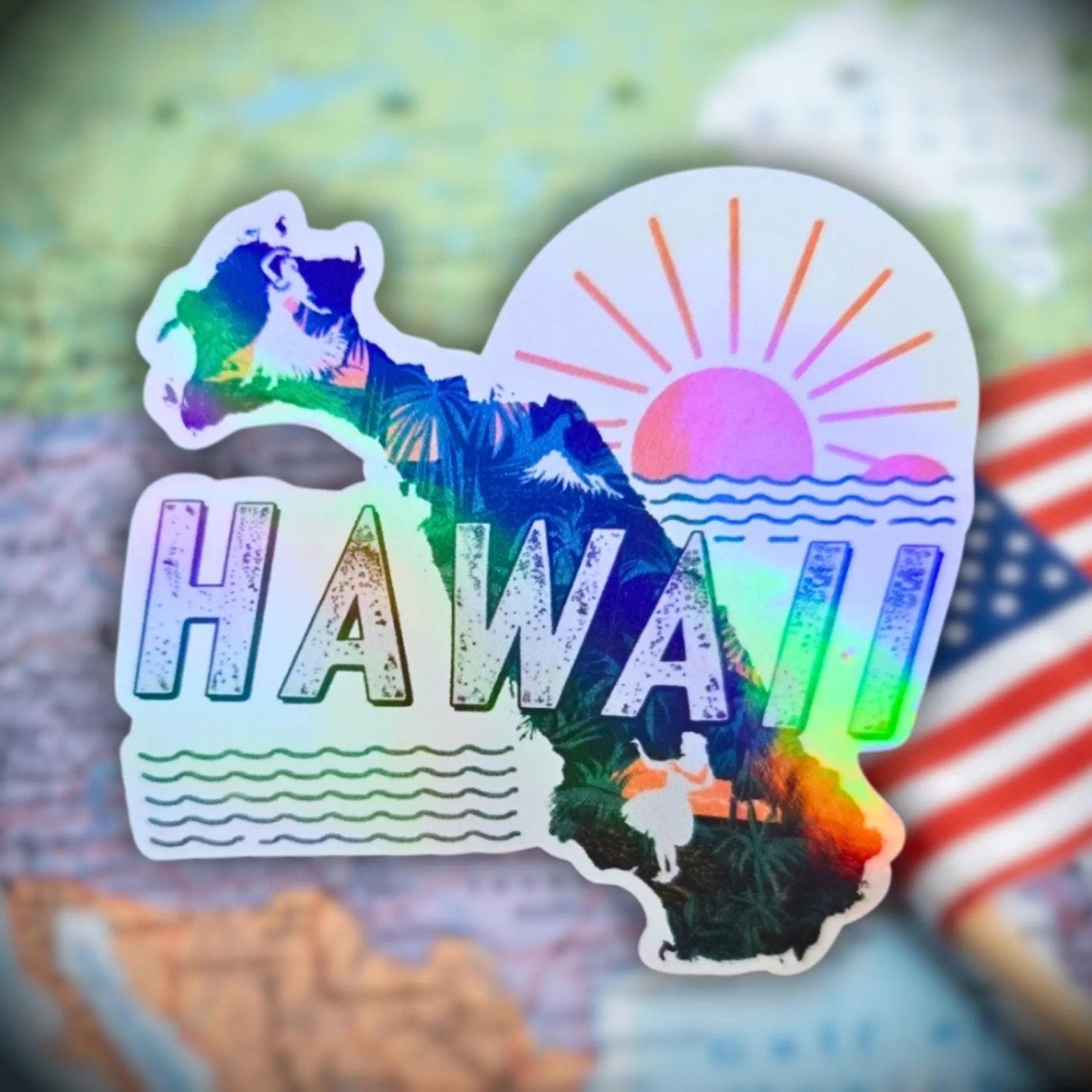 Hawaii - Sticker - Holographic Sticker | The TabbyLoaf