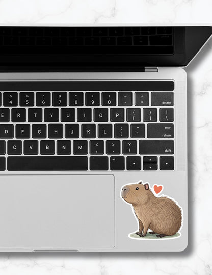 Capybara Vinyl Sticker – Animal Sicker for Capybara Lovers, Cute Water-loving animal