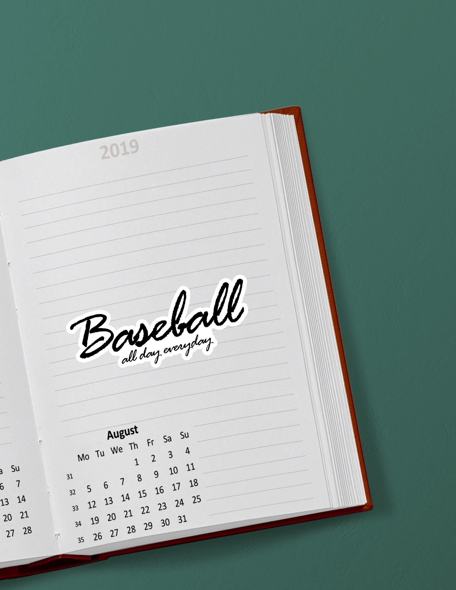 Baseball All Day Every Day Sticker | Sports Quote Sticker for Water Bottles, Laptops, Journals |Baseball Aesthetic | Gift for Fans & Players