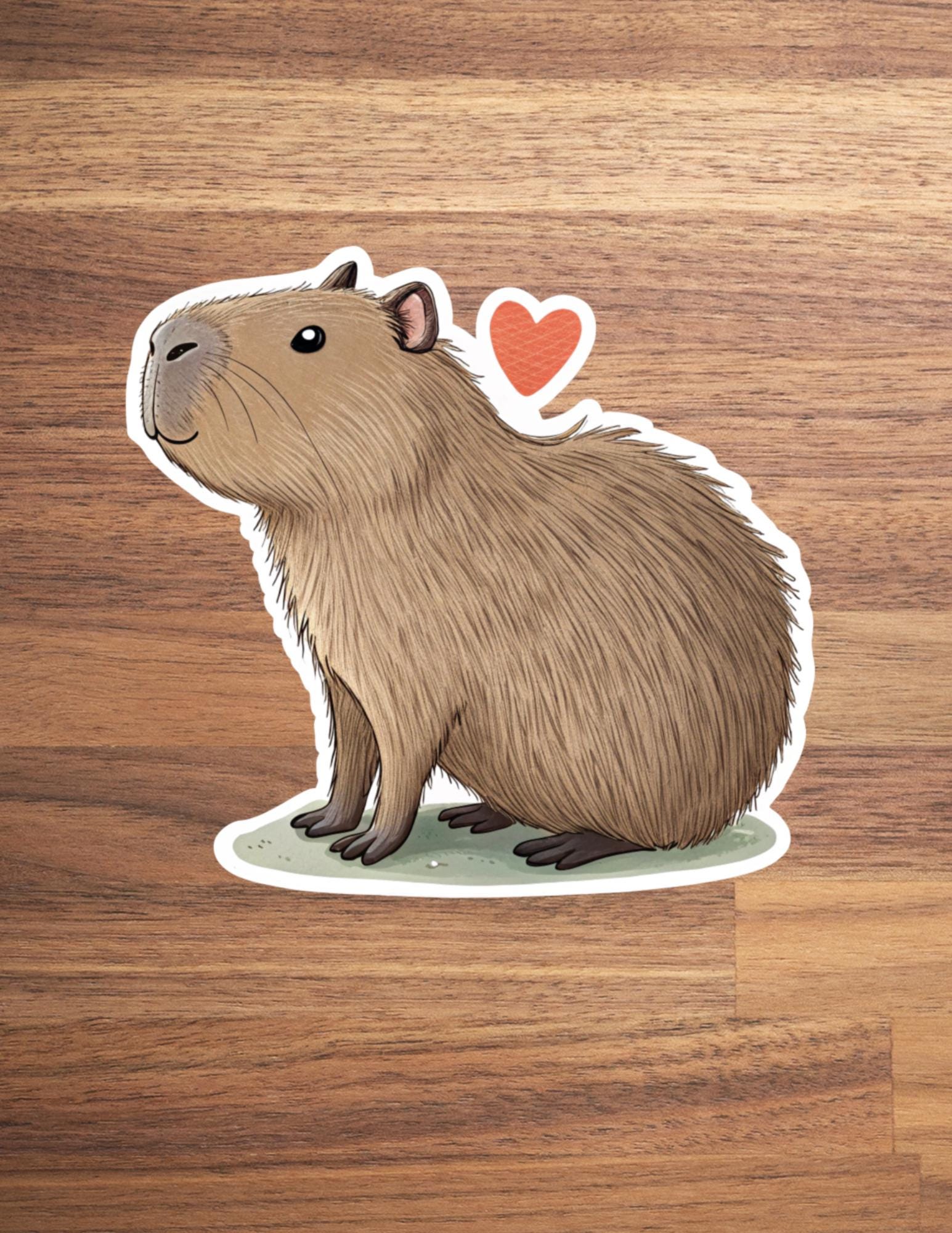 Capybara Vinyl Sticker – Animal Sicker for Capybara Lovers, Cute Water-loving animal