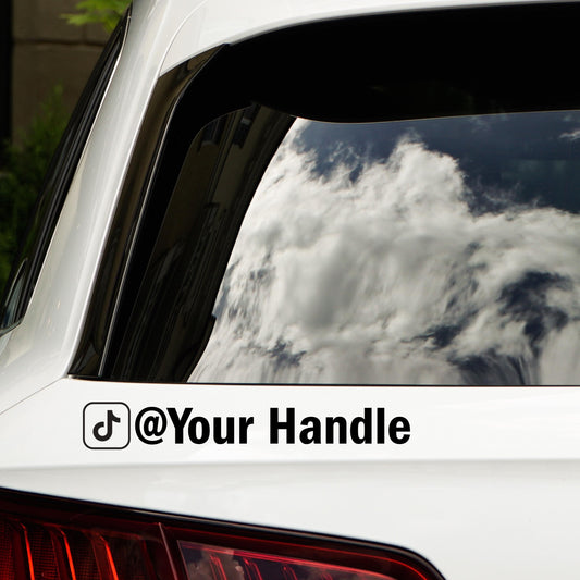 Custom Social Media Handle Decal • Personalized Car or Laptop Sticker for Business & Influencers • Vinyl IG TikTok YouTube Tag • Small Biz
