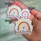 Radiate Positivity Sticker – Holographic Rainbow Vinyl Decal | Motivational Quote Laptop, Water Bottle, Positive Mindset, Manifestation Life