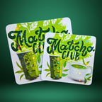 Matcha Club Holographic Sticker - Green tea decor, tea lover gift, vibrant green colors, shiny holographic finish