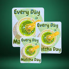Every Day is Matcha Day - Holographic Sticker, Caffeine Lover Gift, Tea Enthusiast Decor, Bullet Journal, Office Desk Decor, Drink More Tea