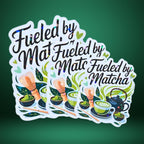 Fueled By Matcha Holographic Sticker | Green Tea, Tea Lover Gift, Caffeine Lover, Bullet Journal, Office Desk Decor, Drink More Tea
