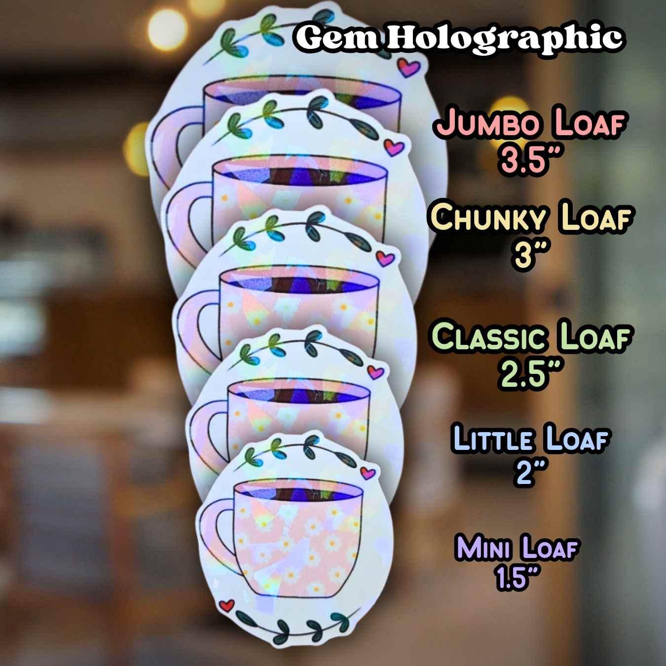 Pink Mug Coffee Cup - Holographic Sticker, Waterproof Vinyl